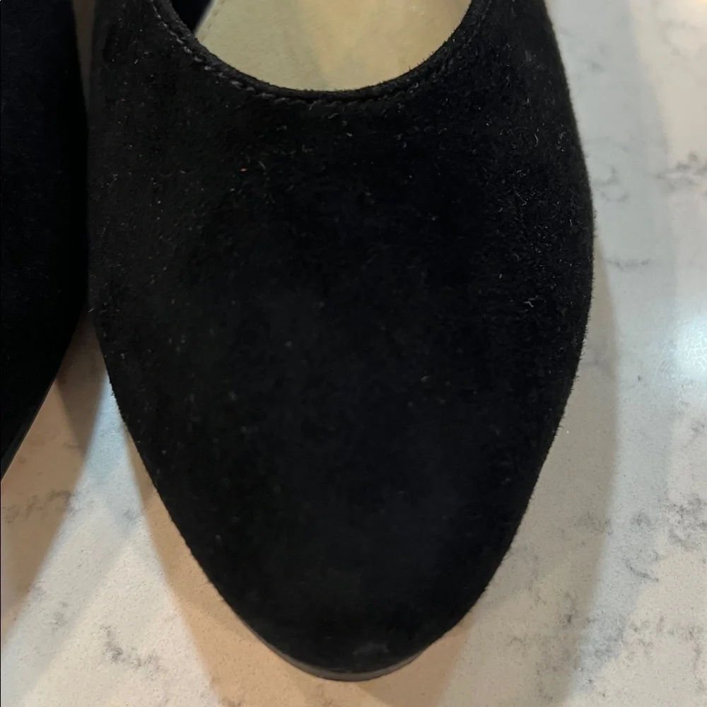 Earth Black Suede Slingback Flats